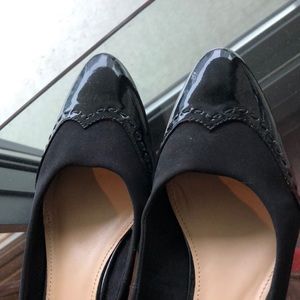 Joan and David black wedge pumps. 7.5 size